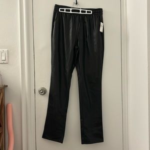 Good American drawstring leather pants